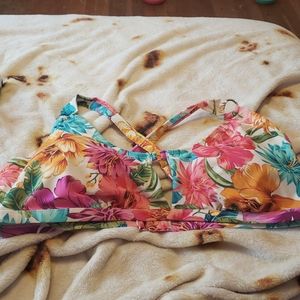 Tropical Floral Bikini Top